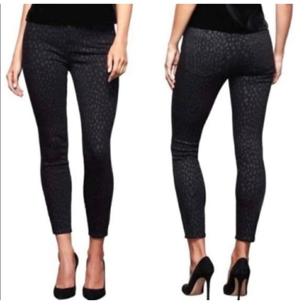 Good American Good Legs‎ Crop Black Leopard Print Skinny Jeans 2/26